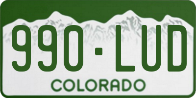 CO license plate 990LUD