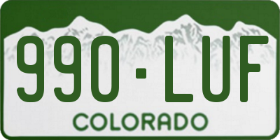 CO license plate 990LUF