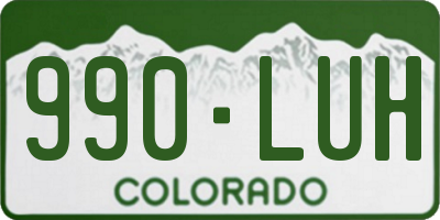 CO license plate 990LUH