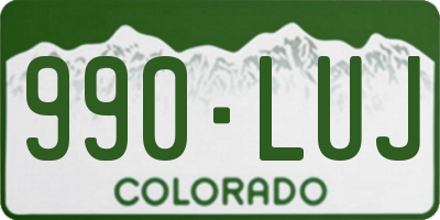 CO license plate 990LUJ