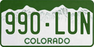 CO license plate 990LUN
