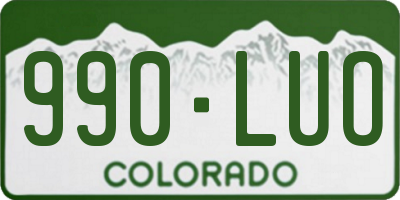 CO license plate 990LUO