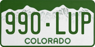 CO license plate 990LUP