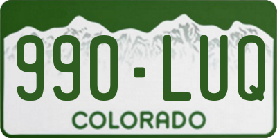 CO license plate 990LUQ