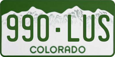 CO license plate 990LUS