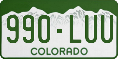 CO license plate 990LUU