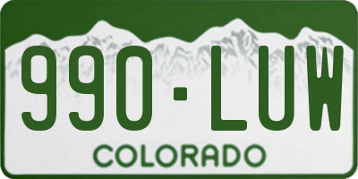 CO license plate 990LUW