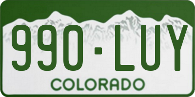 CO license plate 990LUY