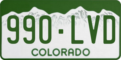 CO license plate 990LVD