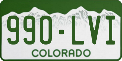 CO license plate 990LVI
