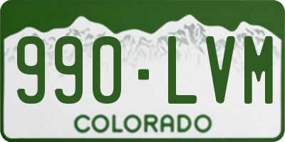 CO license plate 990LVM
