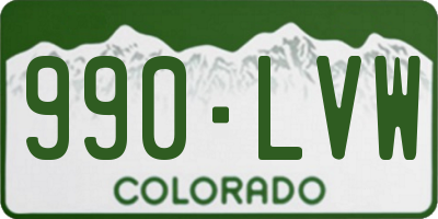 CO license plate 990LVW