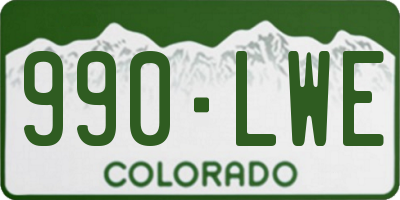 CO license plate 990LWE
