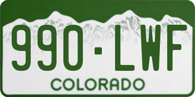 CO license plate 990LWF
