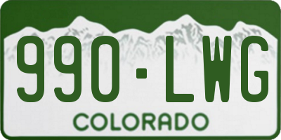 CO license plate 990LWG