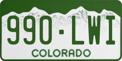 CO license plate 990LWI