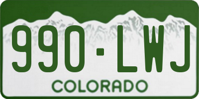 CO license plate 990LWJ