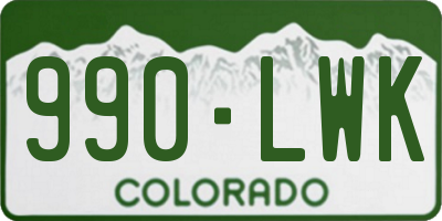CO license plate 990LWK