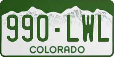 CO license plate 990LWL