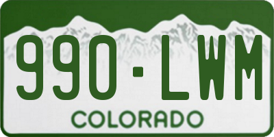 CO license plate 990LWM