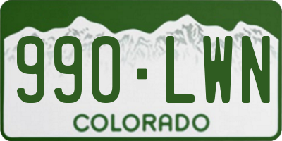 CO license plate 990LWN