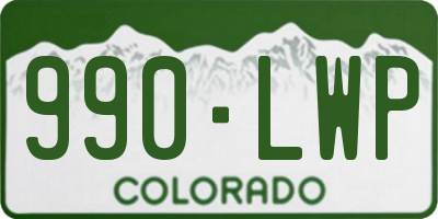 CO license plate 990LWP