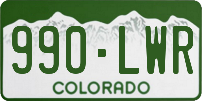 CO license plate 990LWR