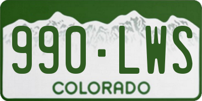 CO license plate 990LWS