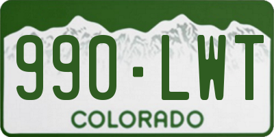 CO license plate 990LWT