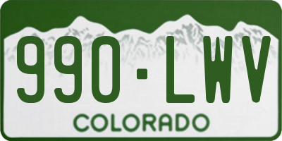 CO license plate 990LWV