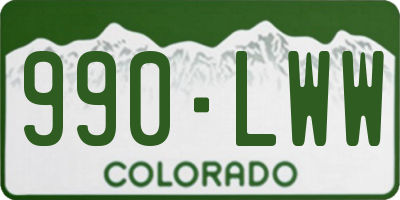 CO license plate 990LWW
