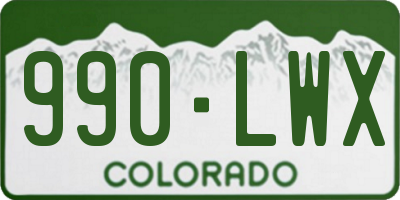CO license plate 990LWX
