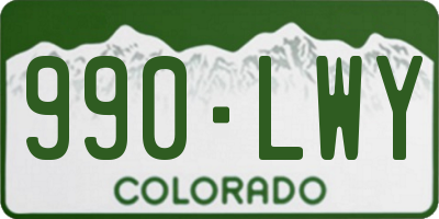 CO license plate 990LWY