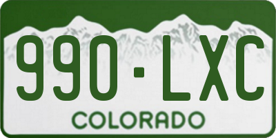 CO license plate 990LXC