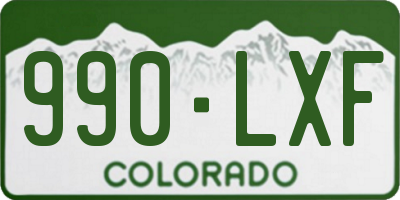 CO license plate 990LXF