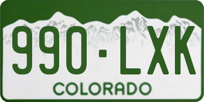 CO license plate 990LXK