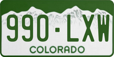 CO license plate 990LXW