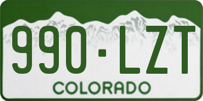 CO license plate 990LZT