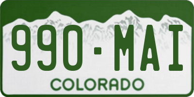 CO license plate 990MAI