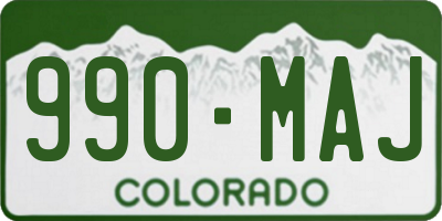 CO license plate 990MAJ