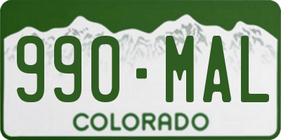 CO license plate 990MAL