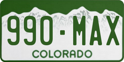 CO license plate 990MAX