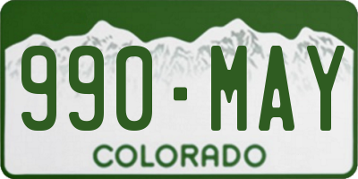 CO license plate 990MAY