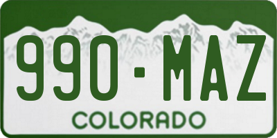 CO license plate 990MAZ
