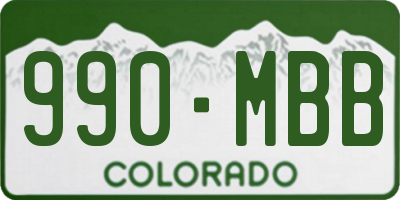 CO license plate 990MBB