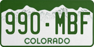 CO license plate 990MBF