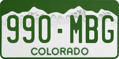 CO license plate 990MBG