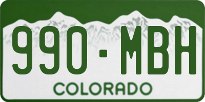 CO license plate 990MBH