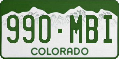 CO license plate 990MBI