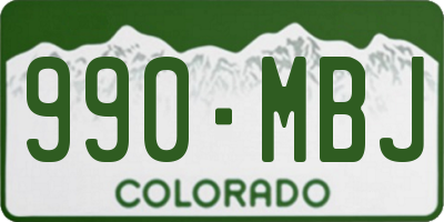 CO license plate 990MBJ